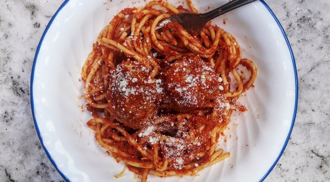 From scratch: Spaghetti and meatballs